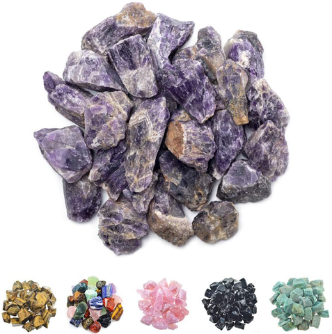 Image of FORBY 1 Lb Bulk Assorted Stones Rough Stones - Large 1" Natural Raw Stones Crystal for Tumbling, Cabbing, Fountain Rocks, Decoration,Polishing, Wire Wrapping, Wicca & Reiki Crystal Healing