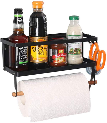 Image of Foldable Magnetic Fridge Spice Rack - Black