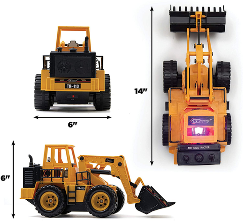 Image of Front Loader, Electric RC Remote Control Construction Tractor with Lights & Sounds
