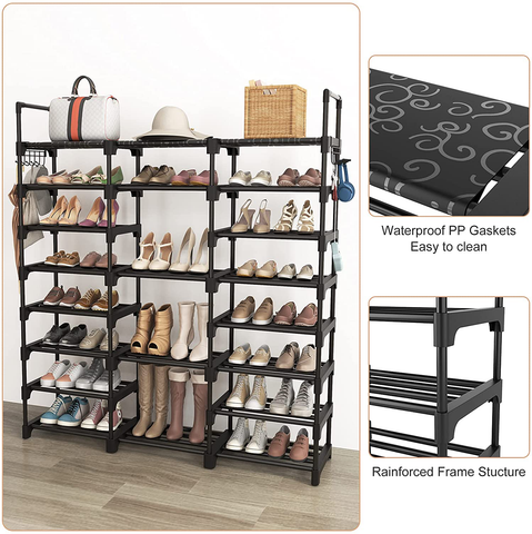 Image of Shoe Rack Shoe Organizer 8 Tiers Shoe Rack for Entryway Holds 36-42 Pairs Shoe and Boots