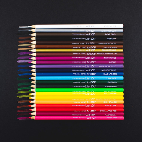 Image of 142 Pc Art Set in a Wood Carrying Case, Includes 24 Premium Colored Pencils, a Variety of Coloring and Painting Mediums: Crayons, Oil Pastels, Watercolors; Portable Art Studio