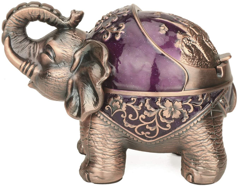 Image of Stand Elephant Decorative Ashtray (Green)