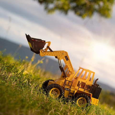 Image of Front Loader, Electric RC Remote Control Construction Tractor with Lights & Sounds