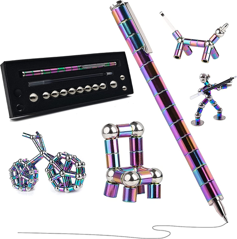 Image of YAGIS-S Toy Pen, Decompression Magnetic Metal Pen, Multifunctional Deformable Magnet Writing Pen, Eliminate Pressure Fidget Toy Gift for Kids or Friends