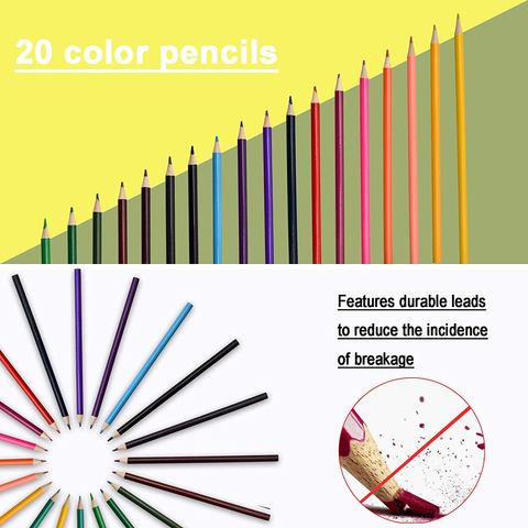 Image of Darnassus Wood Art Set, Art Box & Drawing Kit Color Set, Art Supply Gift for 4-12 Age, Art Kit with Compact Portable Wooden Case, Kid Drawing Set W/ All the Additional Supplies