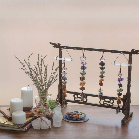 Image of Gemstones Reiki Healing Crystals Hanging Ornament Home Indoor Decoration for Good Luck,Yoga Meditation,Protection (7 Chakra)