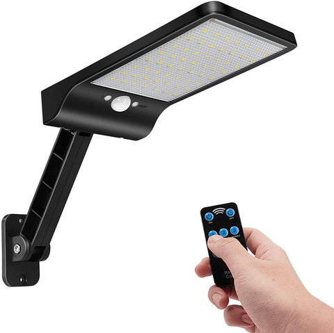 Image of Wireless Motion Sensor Remote Control & 3 Lighting Modes Solar Lights for Backyard Gutter Courtyard Deck Home