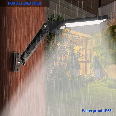Image of Wireless Motion Sensor Remote Control & 3 Lighting Modes Solar Lights for Backyard Gutter Courtyard Deck Home