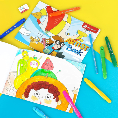 Image of MEEDEN Art Set for Kids, Kids Drawing Set with Portable Wooden Box, Coloring Book, Silky Crayons, Oil Pastels, Colored Pencils & Painting Art Supplies, Art Kit for Kids Girls Boys