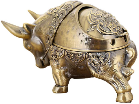 Image of  Decorative Ashtray Ornament for Indoor and Outdoor Use (Bull)