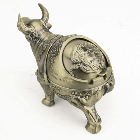 Image of Vintage Windproof Bull Ashtray (Bronze Taurus)