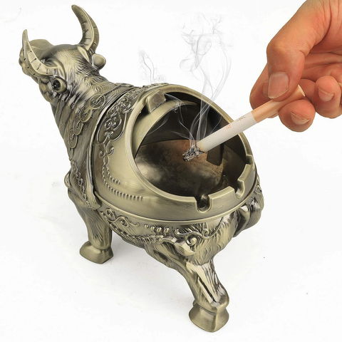 Image of Vintage Windproof Bull Ashtray (Bronze Taurus)