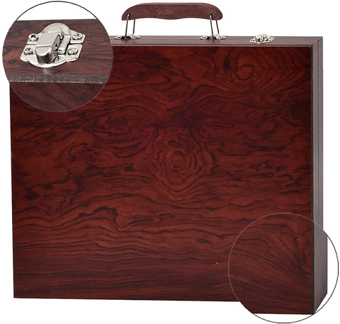 Image of Darnassus Wood Art Set, Art Box & Drawing Kit Color Set, Art Supply Gift for 4-12 Age, Art Kit with Compact Portable Wooden Case, Kid Drawing Set W/ All the Additional Supplies