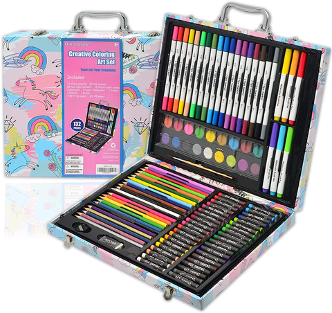 Image of Darnassus 132-Piece Art Set, Inspiration Art Case Coloring Set, Deluxe Professional Color Set, Crafts for Kids Ages 8-12, with Compact Portable Case