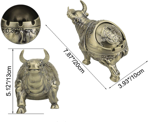 Image of Vintage Windproof Bull Ashtray (Bronze Taurus)