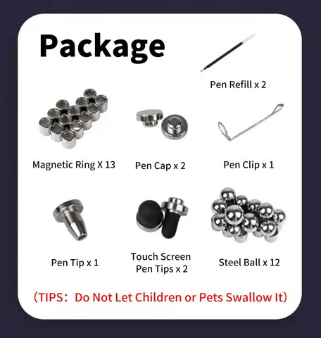 Image of YAGIS-S Toy Pen, Decompression Magnetic Metal Pen, Multifunctional Deformable Magnet Writing Pen, Eliminate Pressure Fidget Toy Gift for Kids or Friends