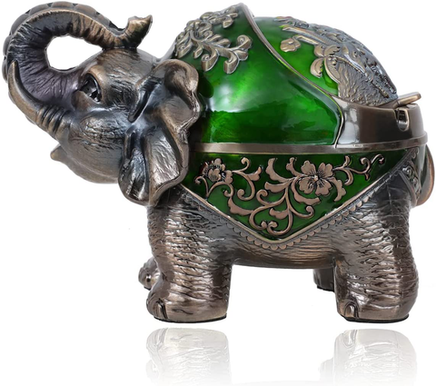 Image of Elephant Ashtray with Lid (Red)