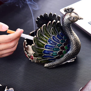 Peacock Ashtrays with lid (Copper)