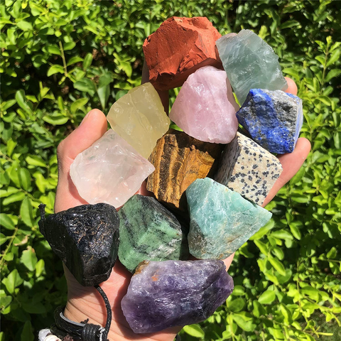 Image of 12 Pcs Chakra Stone Healing Crystal Stone Kit Rough Gemstones Raw Healing Stones Set for Yoga, Meditation, Zen, Aura Cleansing