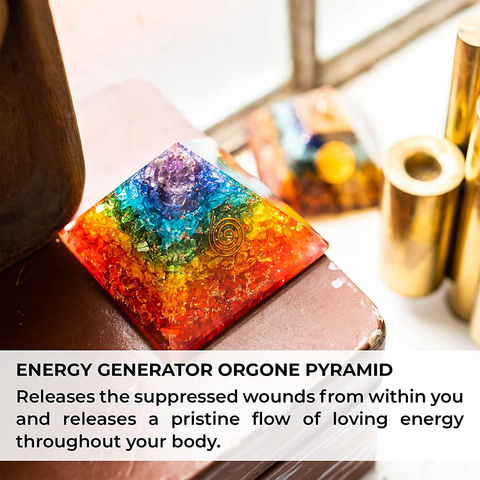 Image of Energy Generator Orgone Pyramid for E-Energy Protection & Healing- Meditation Orgonite Pyramids/Crystal Chakra