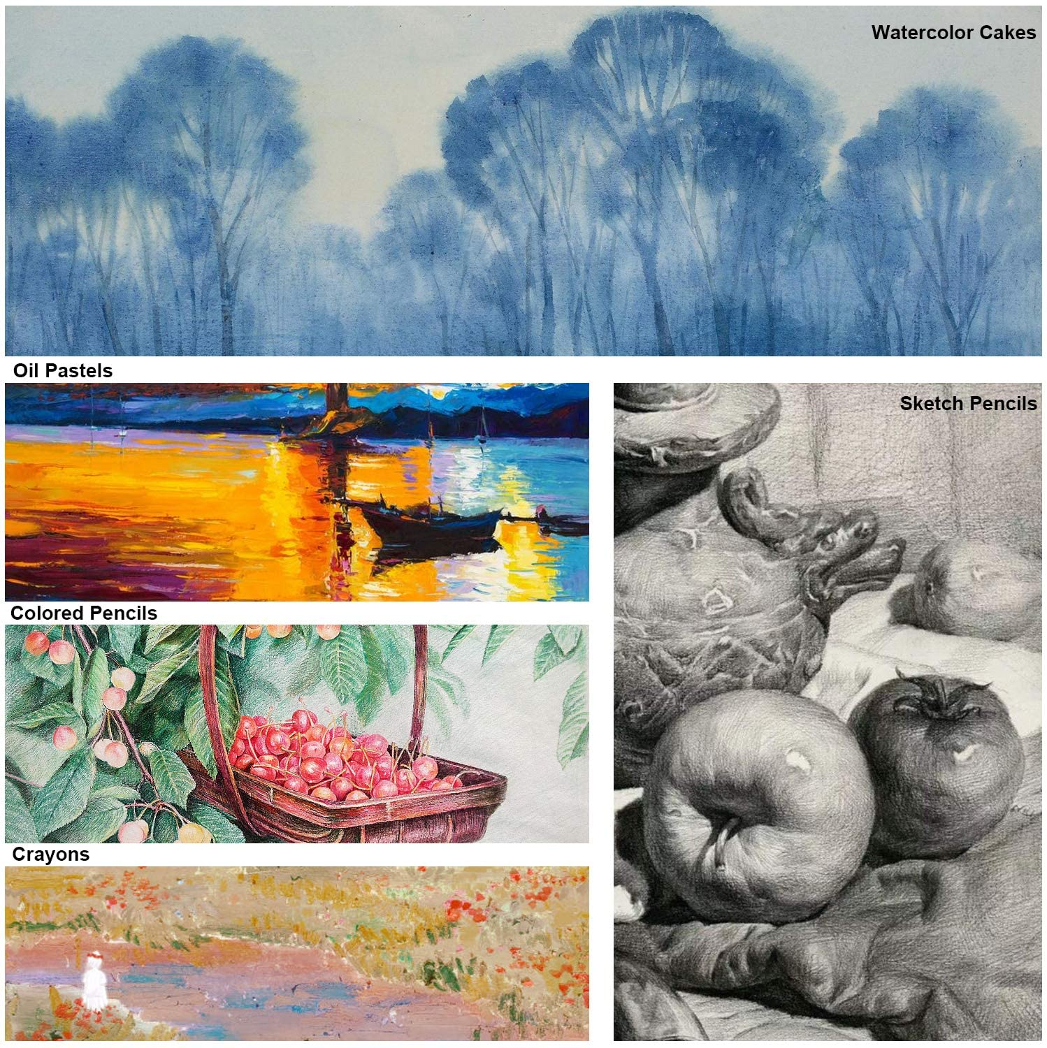 143 Piece Deluxe Art Set, Artist Drawing&Painting Set, Art Supplies with Wooden Case, Professional Art Kit for Kids, Teens and Adults