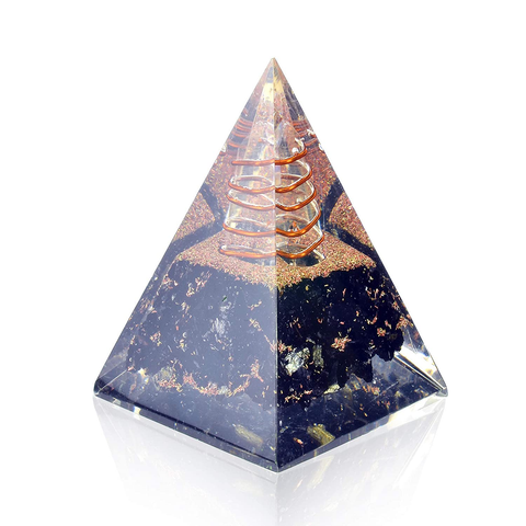 Image of Orgone Pyramid-Black Tourmaline-Crystal-Chakra Balancing Orgone Energy Generator- Nubian Orgonite Pyramid for E-Emission Protection – Healing Crystal Boost Immune System Meditation
