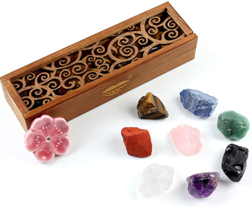 Chakra Stones Set -Natural Rough Raw Stone Reiki Healing Crystals for Healing, Meditation, Chakra Balance or Ritual（ Rough*8 Pcs）