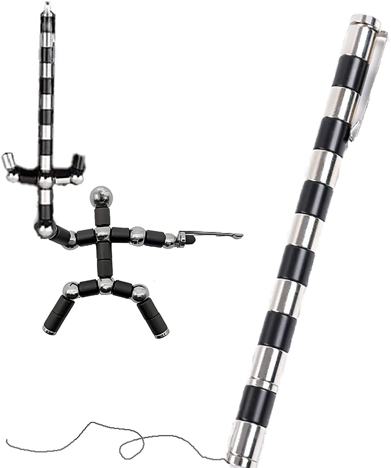 YAGIS-S Toy Pen, Decompression Magnetic Metal Pen, Multifunctional Deformable Magnet Writing Pen, Eliminate Pressure Fidget Toy Gift for Kids or Friends