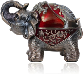 Elephant Ashtray with Lid (Red)