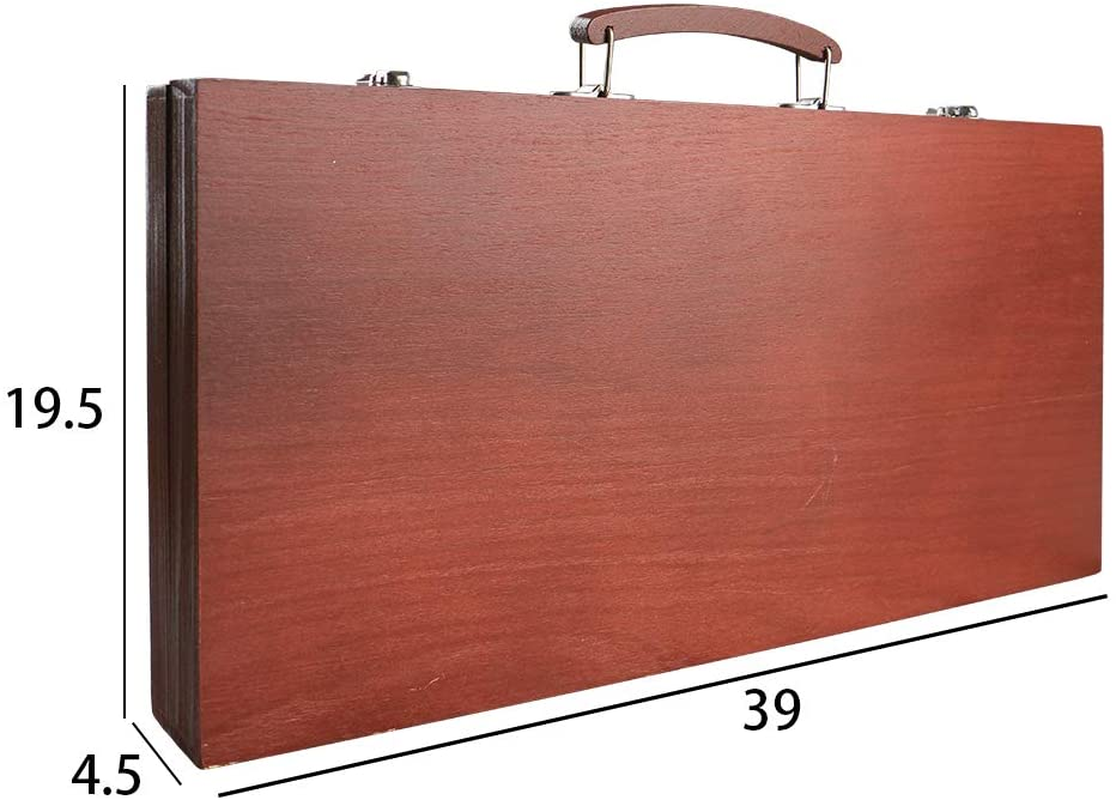 Professional Art Kit, 58 Piece Drawing and Sketching Art Set, Colored Pencils and Charcoal Pencils in Wooden Box, Art Supplies for Kids, Teens and Adults