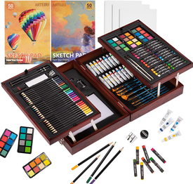Art Supplies, 137 Piece Deluxe Wooden Art Set with Easel, Painting Supplies  in Portable Case for Painting & Drawing, Professional Art Kits for Teens  Adults Artist and Beginners 
