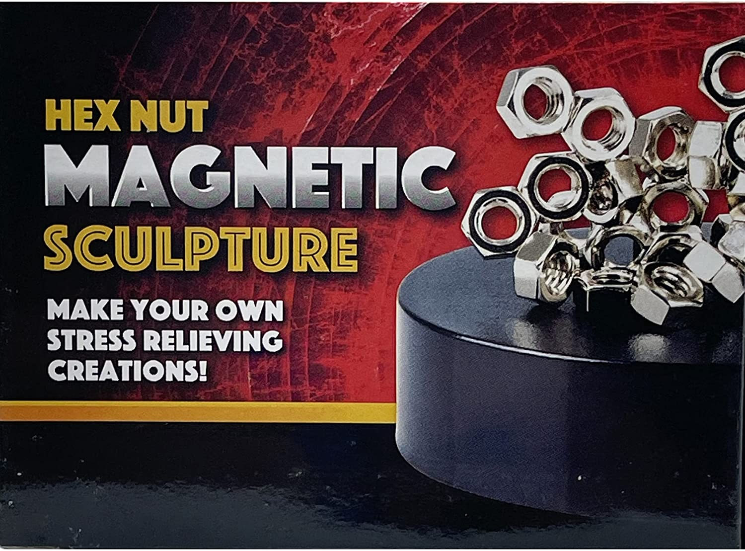 Magnetic Sculpture Building Blocks, Create Your Own Masterpiece, Development and Stress Relief, 3.5" Inch (Hex Nut)