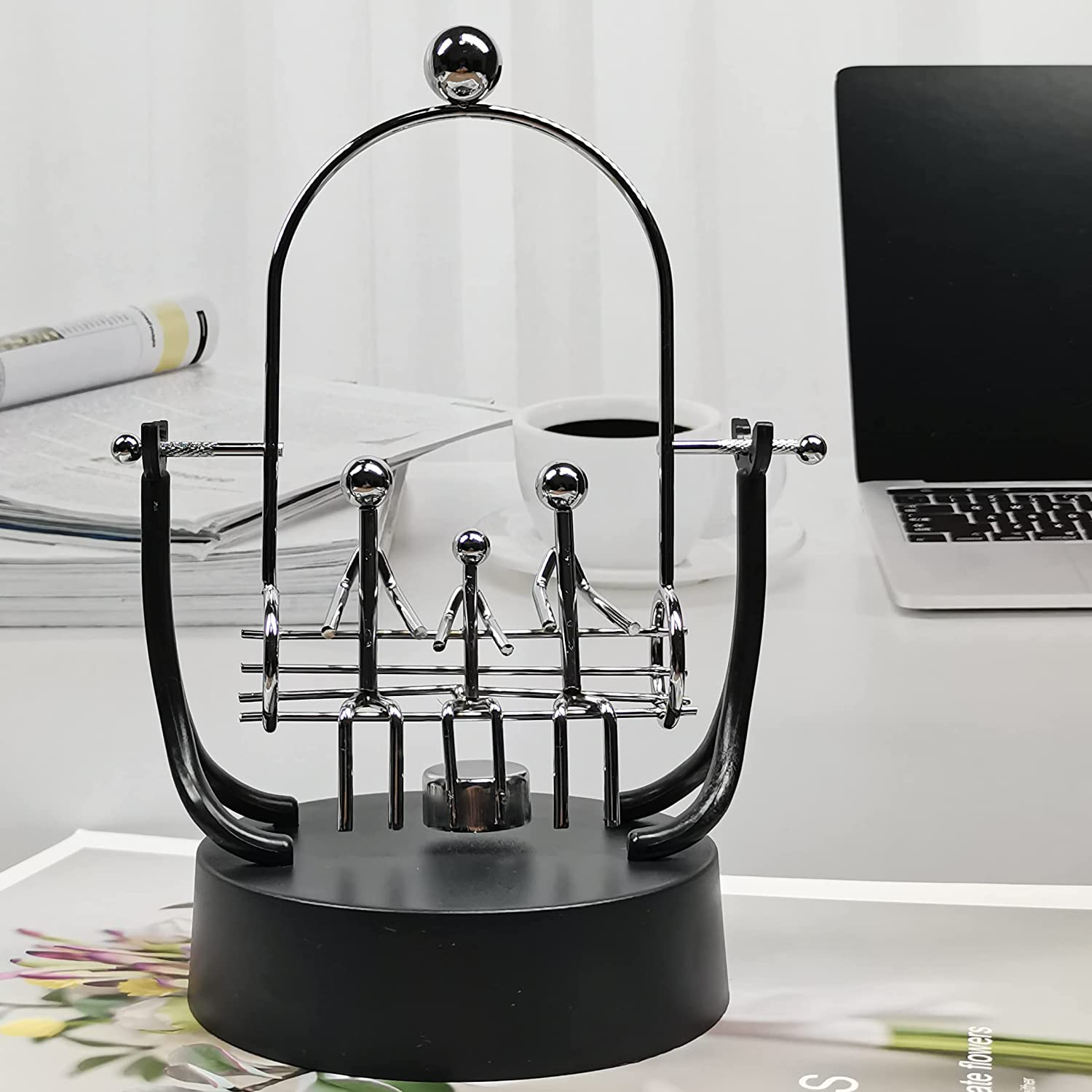 Sunnytech Steel Balance Robot with Memo Clip Toy Kinetic Art Balance Toy Balancing Decompressive Science Psychology Home Offic Decor Desk Decor Toy WJ278