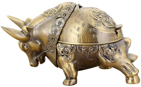  Decorative Ashtray Ornament for Indoor and Outdoor Use (Bull)
