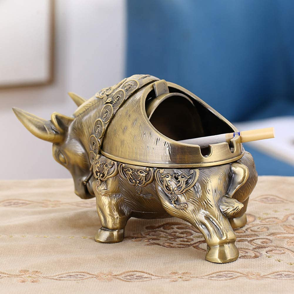  Decorative Ashtray Ornament for Indoor and Outdoor Use (Bull)