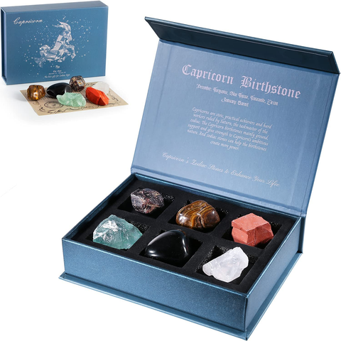 Faivykyd Gemini Crystal Gift-Zodiac Sign Stones to Complement the Birthstone-Natural Healing Crystals with Horoscope Box Set