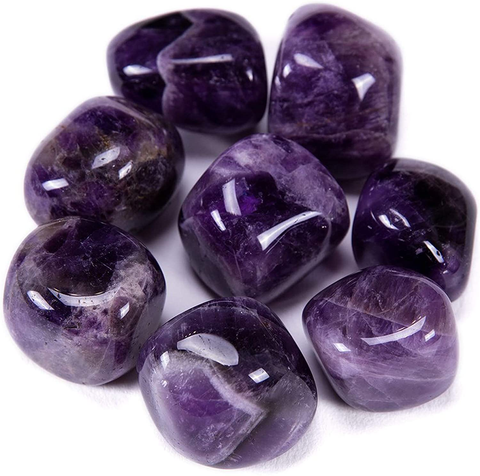 Image of Bingcute Brazilian Tumbled Polished Natural Amethyst Stones 1/2 Ib for Wicca, Reiki, and Energy Crystal Healing (Amethyst)