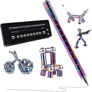 YAGIS-S Toy Pen, Decompression Magnetic Metal Pen, Multifunctional Deformable Magnet Writing Pen, Eliminate Pressure Fidget Toy Gift for Kids or Friends