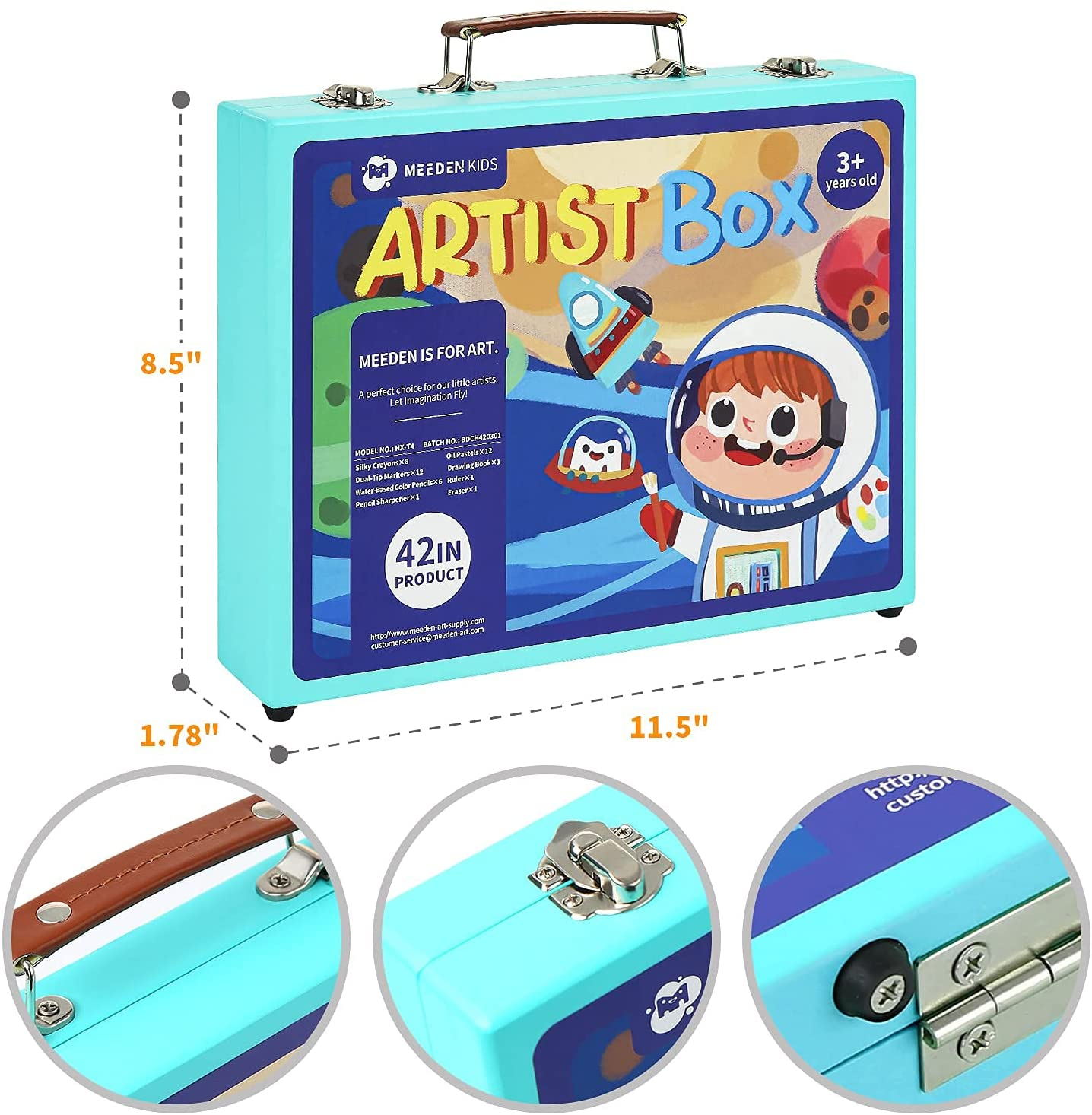 MEEDEN Art Set for Kids, Kids Drawing Set with Portable Wooden Box, Coloring Book, Silky Crayons, Oil Pastels, Colored Pencils & Painting Art Supplies, Art Kit for Kids Girls Boys