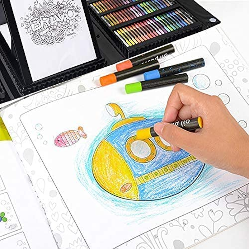 Arts and Crafts Supplies Drawing Kits with Trifold Easel, Sketch Pad,  Coloring Book, Pastels, Crayons, Pencils for Kids, Gifts for Teen Girls  Boys