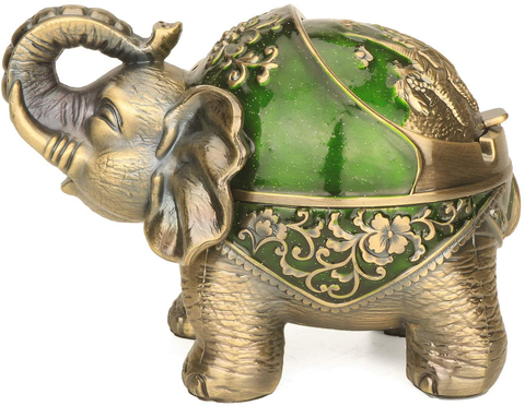 Image of Stand Elephant Decorative Ashtray (Green)