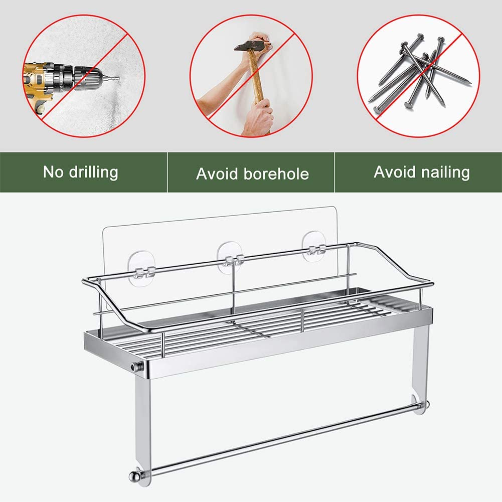 Wall Mounted Paper Towel Roll Rack Basket for Kitchen, Shower Bathroom Stainless Steel