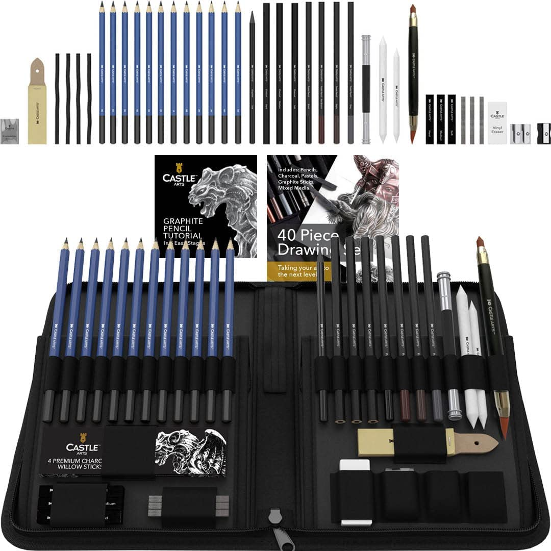 Drawing Kit Drawing Pencils Sketch Pencils 16 Piece Sketch Kit With Blue  Case 40 Pg A5 Sketch Pad Graphite Eraser Sharpener -  Finland