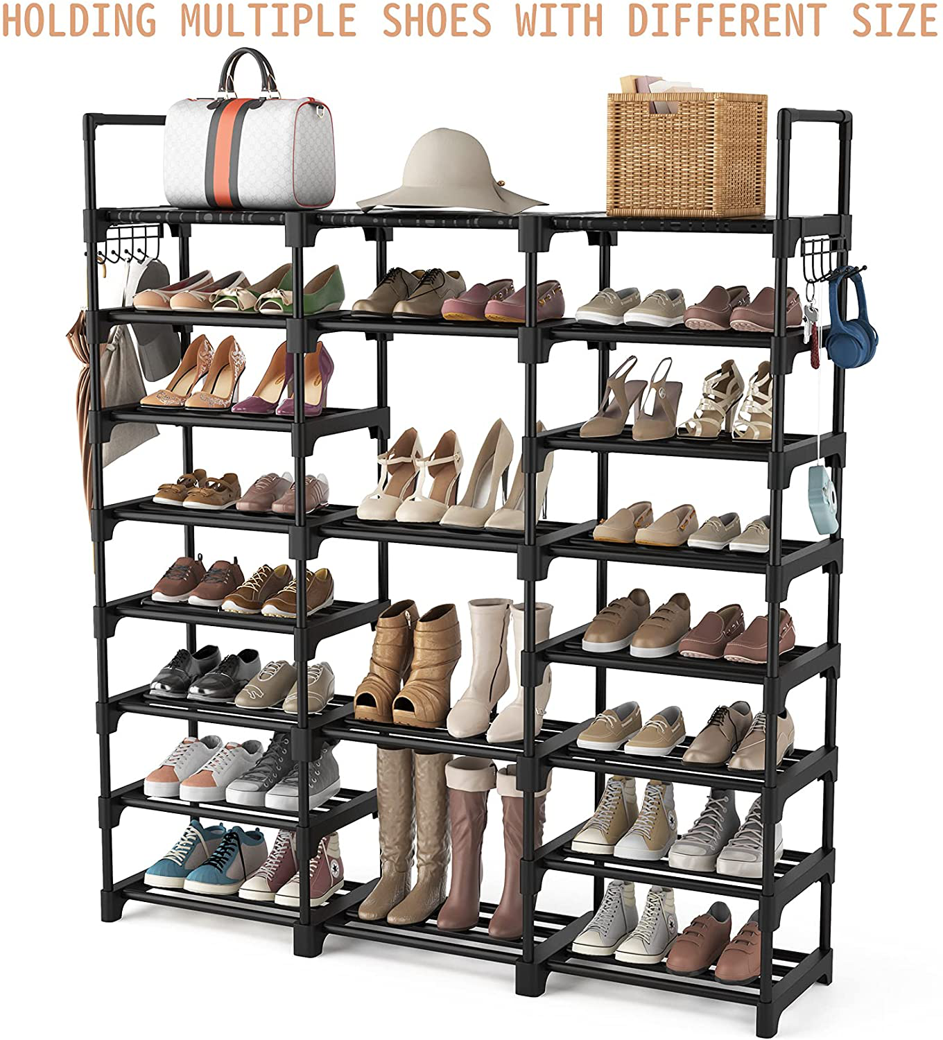 Shoe Rack Shoe Organizer 8 Tiers Shoe Rack for Entryway Holds 36-42 Pairs Shoe and Boots