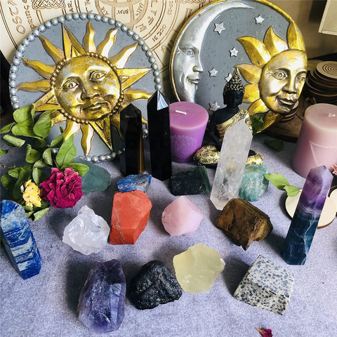 Image of 12 Pcs Chakra Stone Healing Crystal Stone Kit Rough Gemstones Raw Healing Stones Set for Yoga, Meditation, Zen, Aura Cleansing