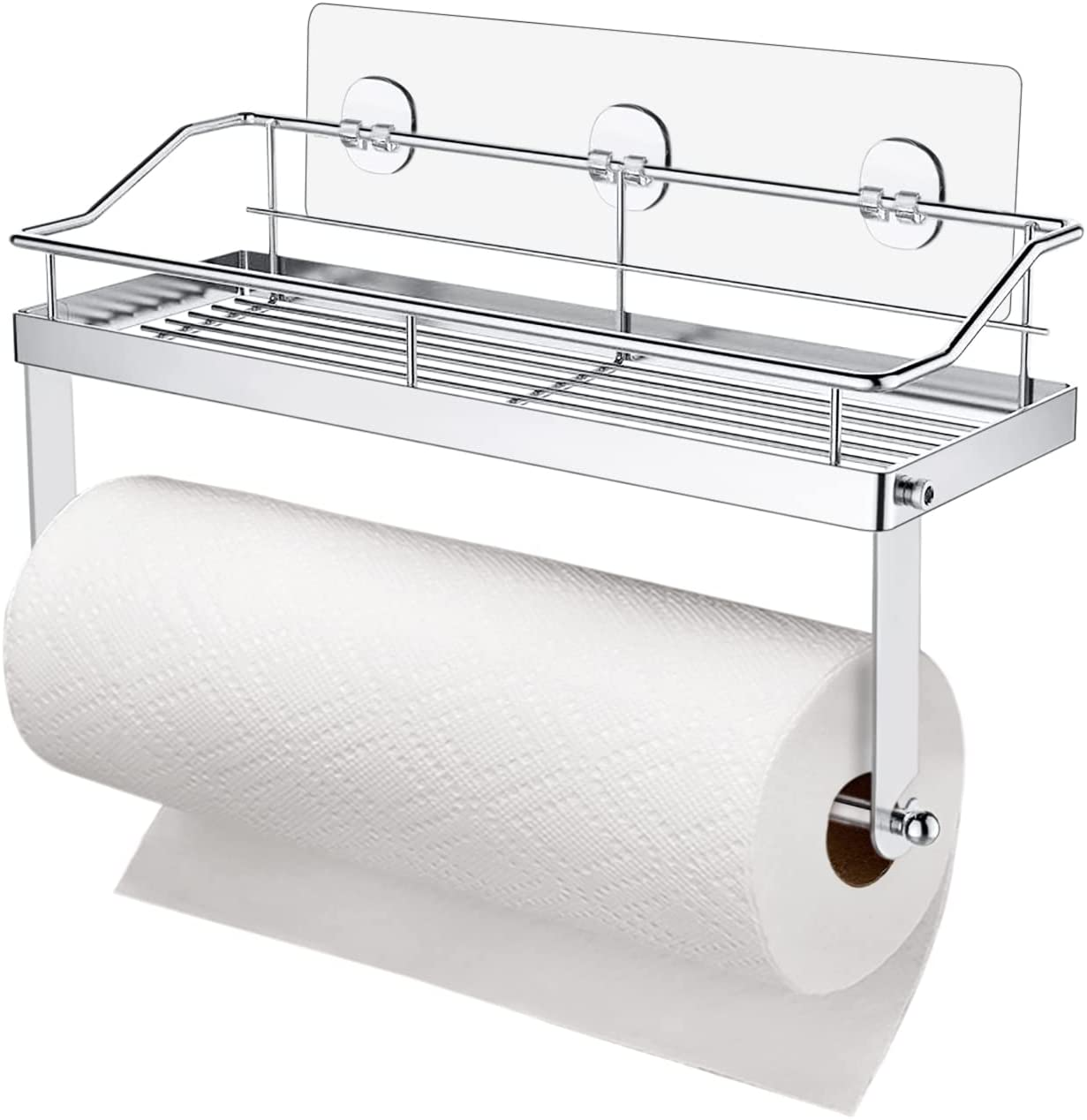 Wall Mounted Paper Towel Roll Rack Basket for Kitchen, Shower Bathroom Stainless Steel