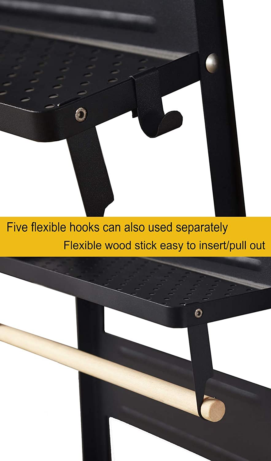 Foldable Magnetic Fridge Spice Rack - Black