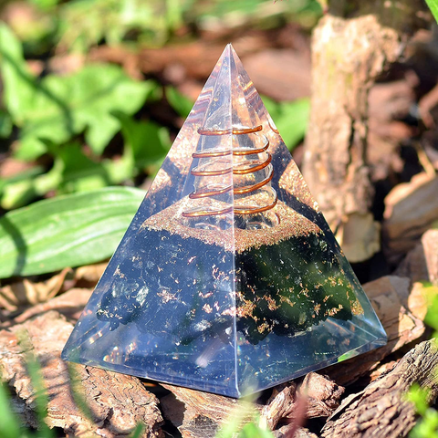 Image of Orgone Pyramid-Black Tourmaline-Crystal-Chakra Balancing Orgone Energy Generator- Nubian Orgonite Pyramid for E-Emission Protection – Healing Crystal Boost Immune System Meditation