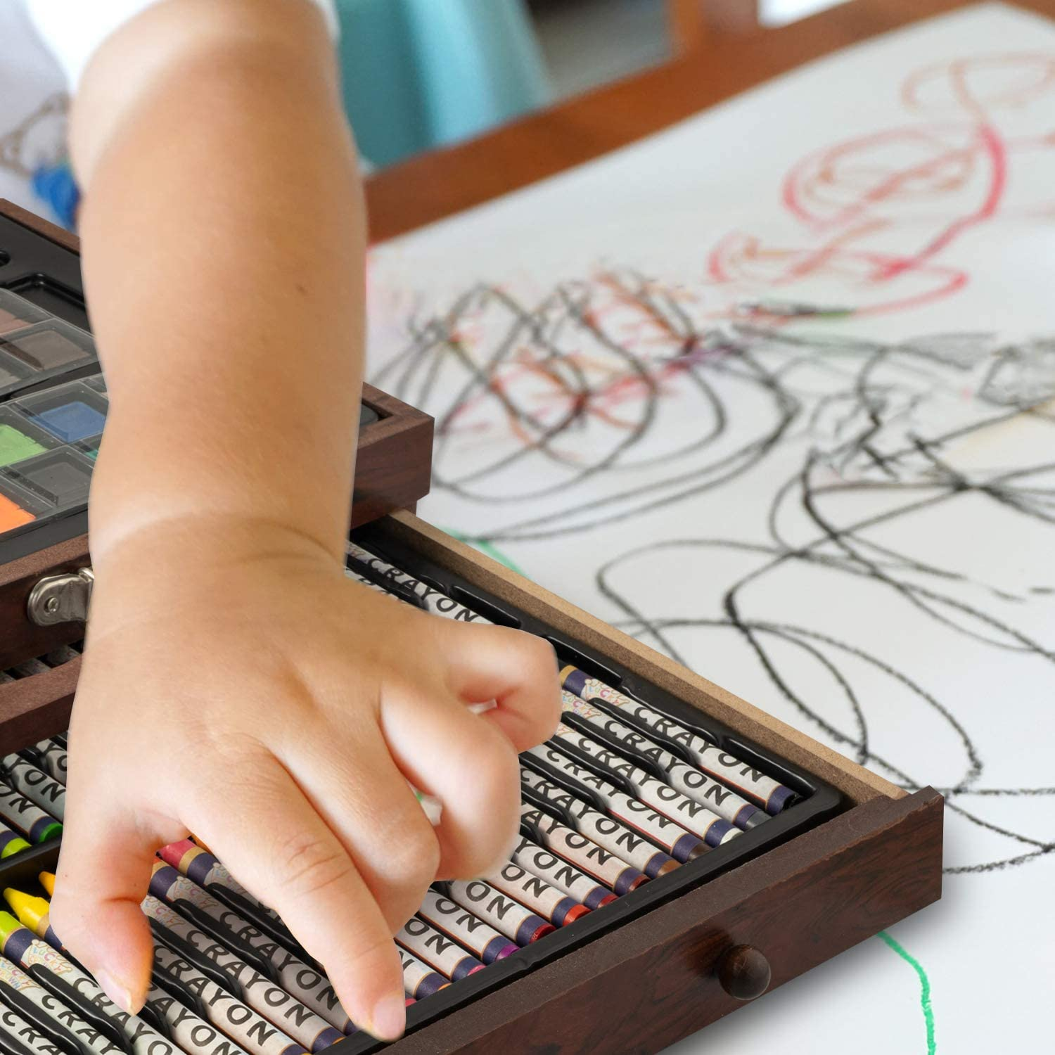 143 Piece Deluxe Art Set, Artist Drawing&Painting Set, Art Supplies with Wooden Case, Professional Art Kit for Kids, Teens and Adults