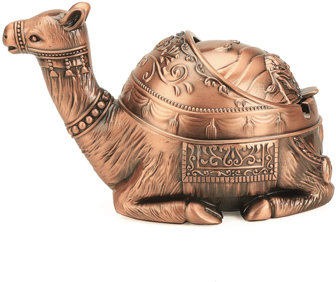 Image of Decorative Camel Ashtray with Lid (Retro Bronze)
